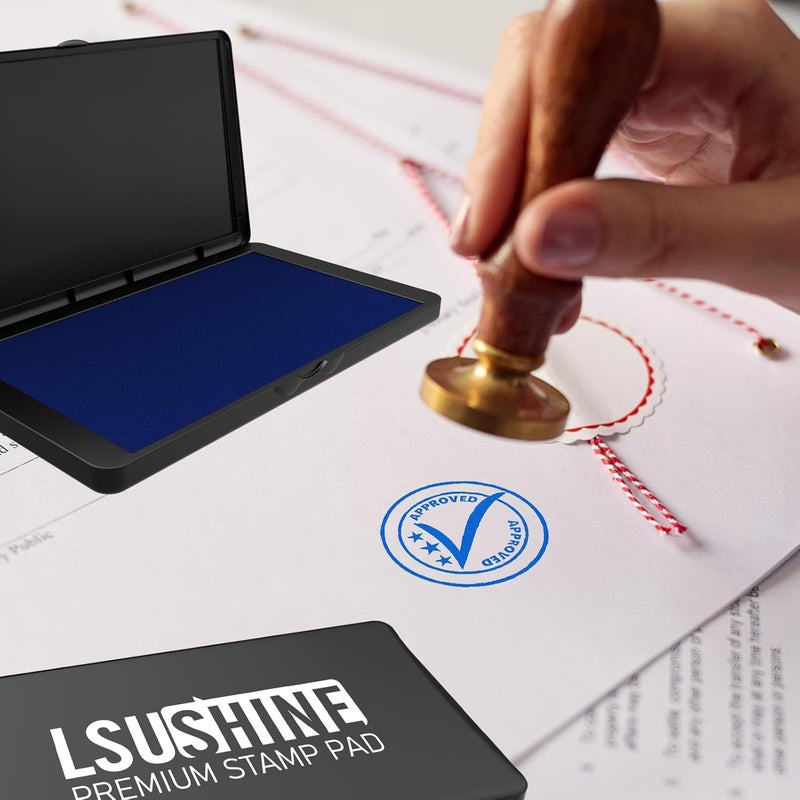 Lsushine Large Stamp Pad, 6.1 x 3.4 Inch Blue Ink Pad Premium Quality Felt Pad Rubber Stamp Ink Pad for Office, Home - Image 5